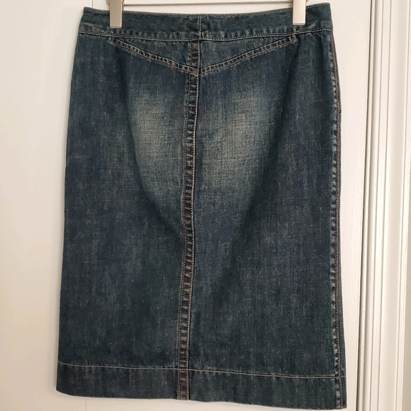 Armani Exchange Y2K Denim Kick Pleat Pencil Skirt - Picture 2 of 9